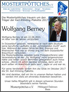 Wolfgang Berney verstorben